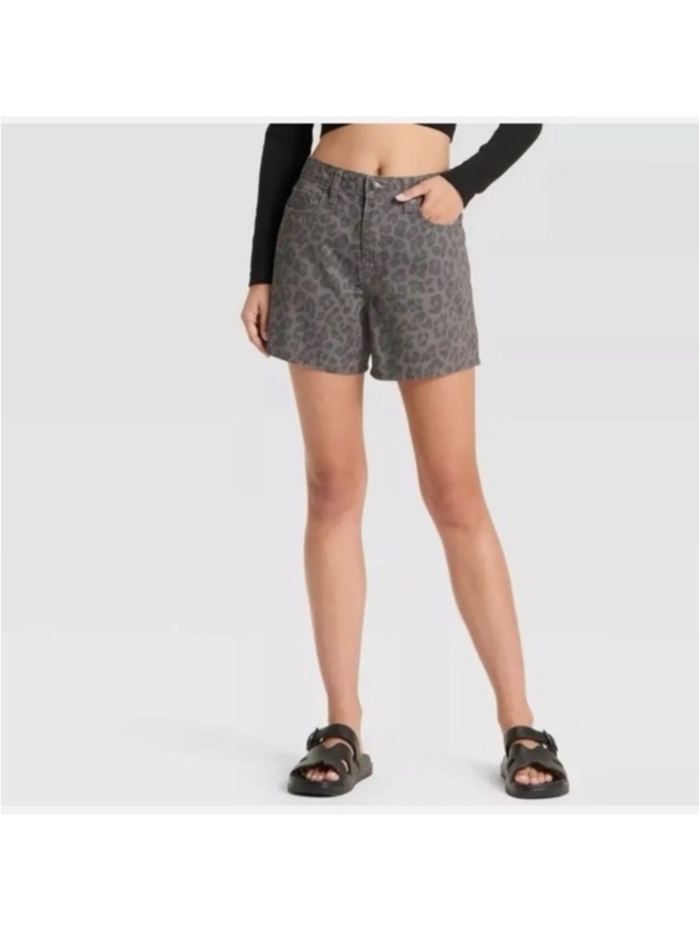 NWT wild fable Gray Leopard Print High-Rise Women’s Shorts